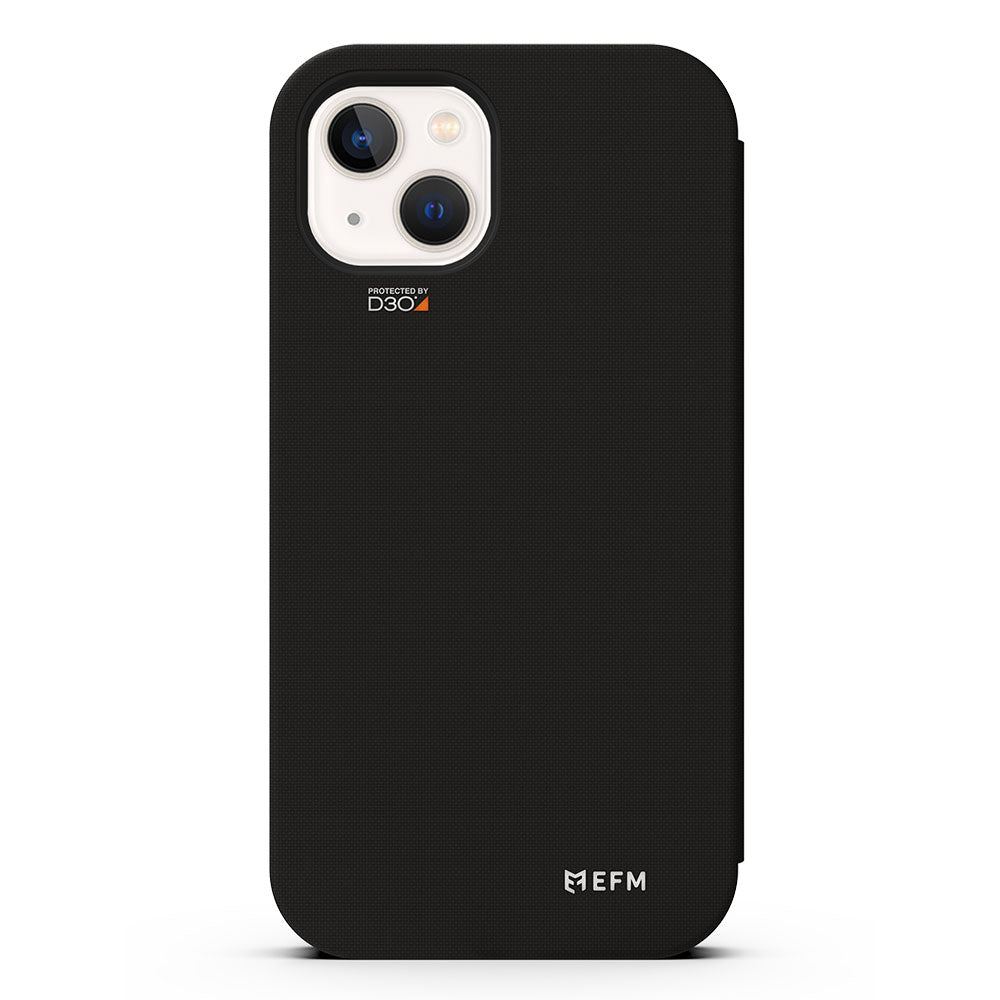EFM Miami Leather Wallet Case Armour with D3O For iPhone 13 mini (5.4") - Smoke Black