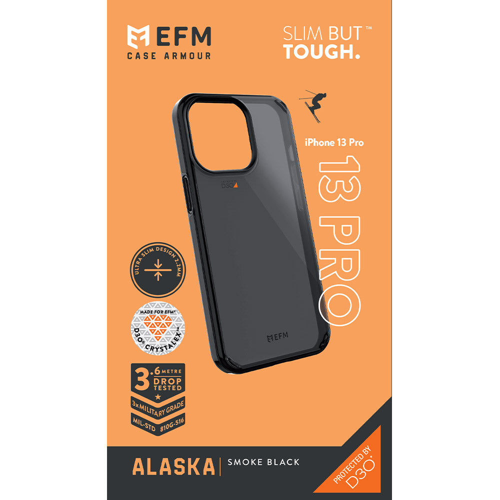 EFM Alaska Case Armour with D3O Crystalex For iPhone 13 Pro (6.1" Pro) - Smoke Black