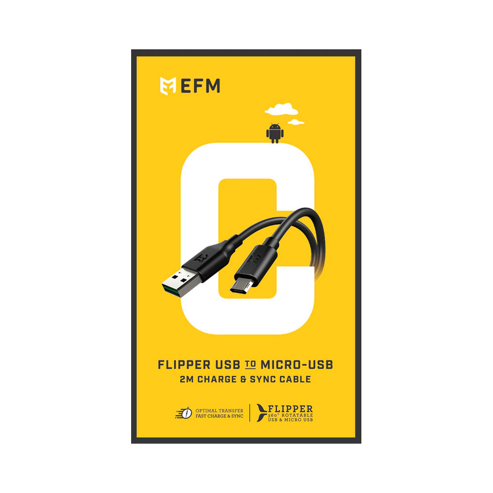 EFM Flipper Reversible Micro USB Cable 2m Length