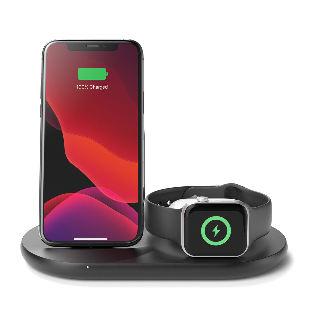 Belkin 3-in-1 Wireless Charger  With 10W Stand & Pad for Apple Watch & Airpods Pro