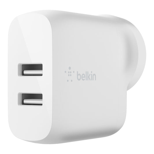 Belkin BOOSTCHARGE Dual USB-A Wall Charger 24W Universally compatible - White