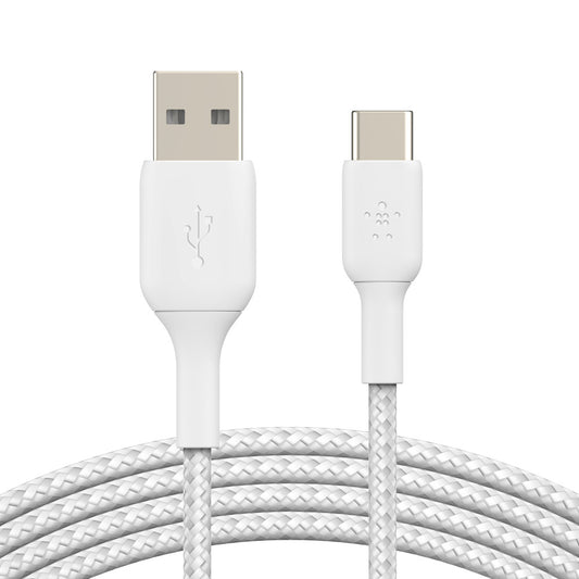 Belkin BoostCharge USB-A to USB-C Braided Cable  2m Universally compatible - White