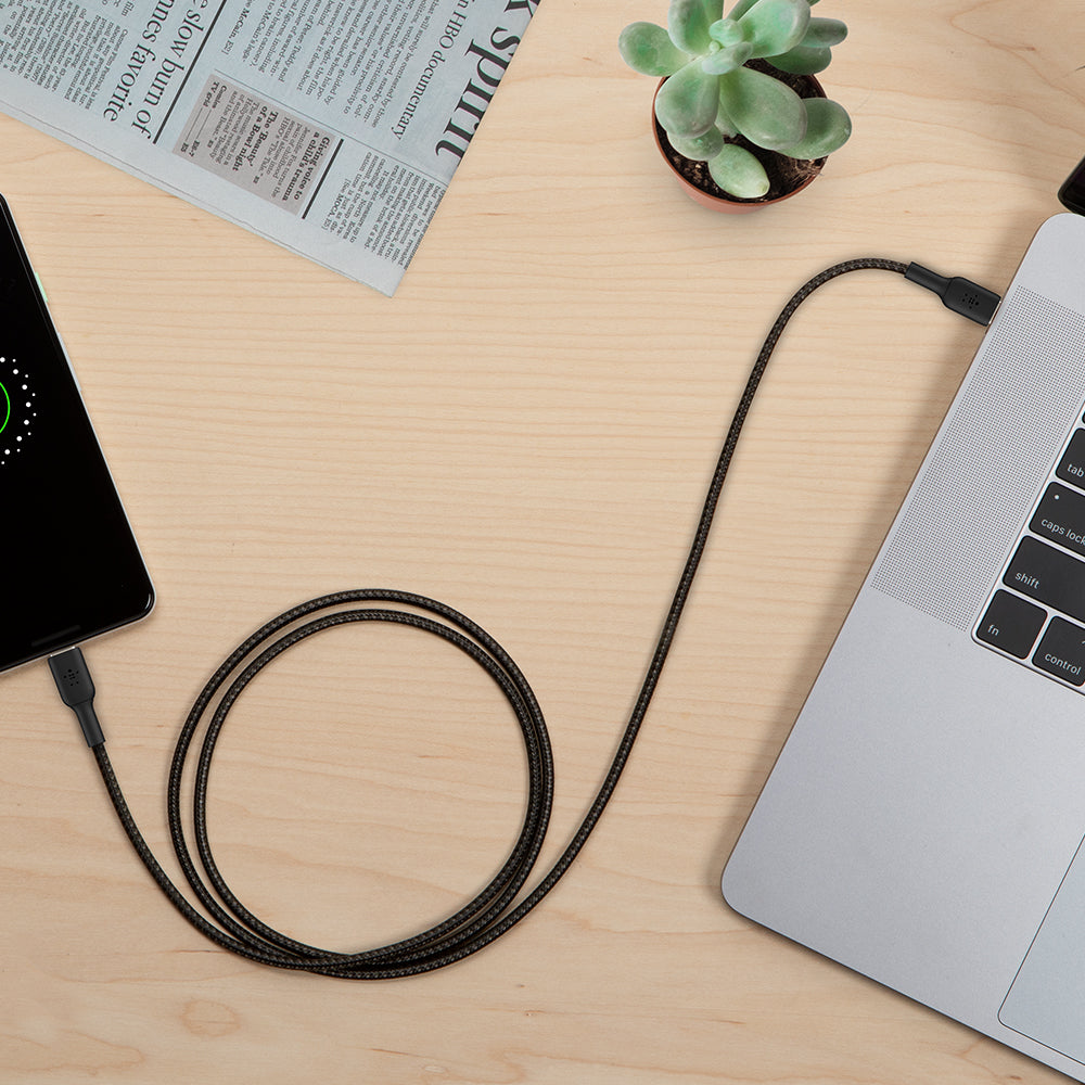 Belkin BoostCharge USB-C to USB-C Braided 1M Cable  Universally compatible - Black