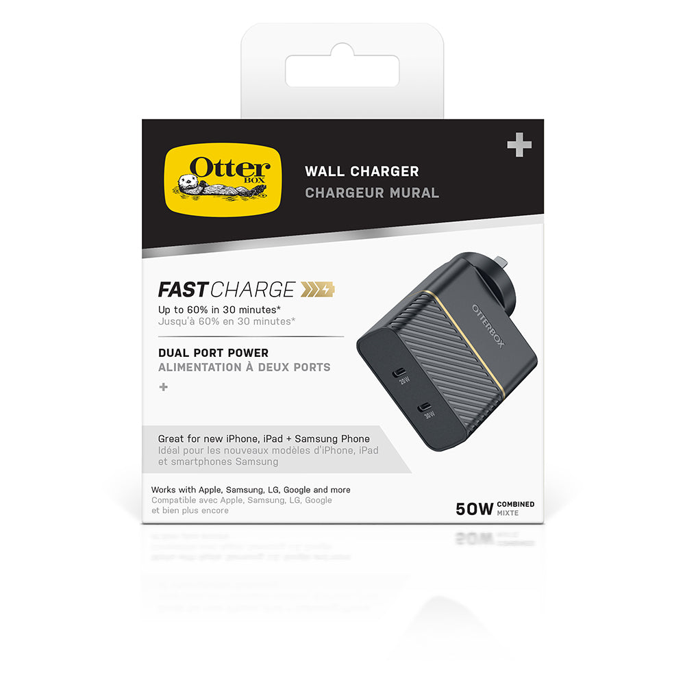 OtterBox USB-C Dual Port Wall Charger 50W Fast Charge