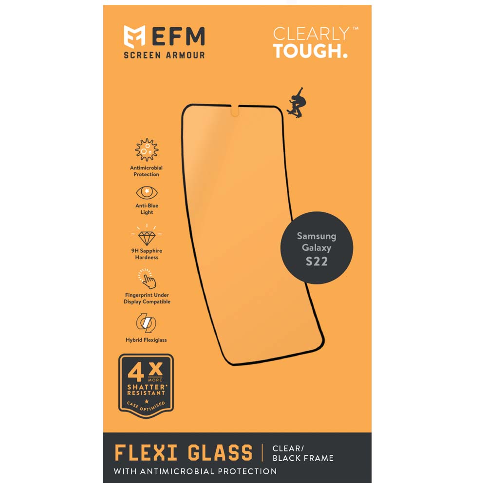 EFM FlexiGlass Screen Armour For Samsung Galaxy S22 (6.1) - Dual Install