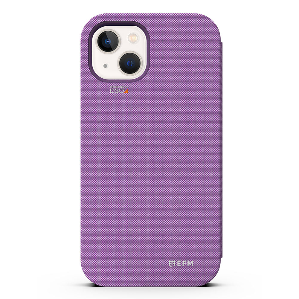 EFM Miami Leather Wallet Case Armour with D3O  For iPhone 13 (6.1") - Violet Hue