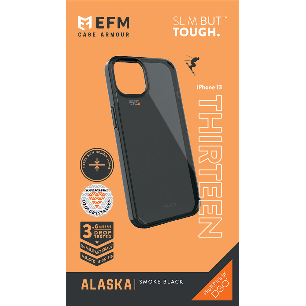 EFM Alaska Case Armour with D3O Crystalex For iPhone 13 (6.1") - Smoke Black