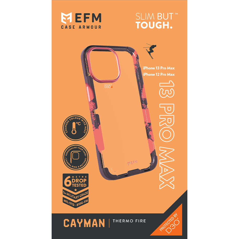 EFM Cayman Case Armour with D3O Crystalex For iPhone 13 Pro Max (6.7") - Thermo Fire