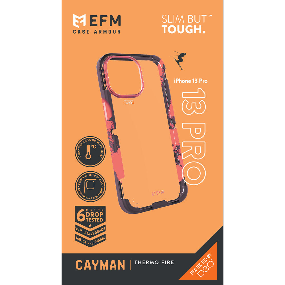 EFM Cayman Case Armour with D3O Crystalex For iPhone 13 Pro (6.1" Pro) - Thermo Fire