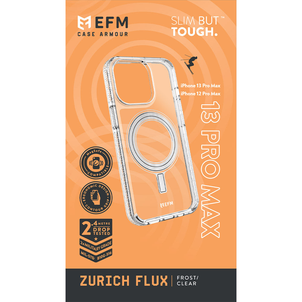 EFM Zurich Flux Case Armour Compatible with MagSafe For iPhone 13 Pro Max (6.7") - Frost Clear