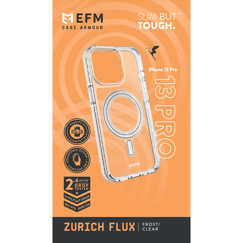 EFM Zurich Flux Case Armour Compatible with MagSafe For iPhone 13 Pro (6.1" Pro) - Frost Clear