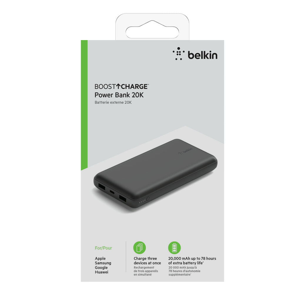 Belkin BOOSTCHARGEáUSB-A/USB-C Power Bank 20 000 mAh with 15W Power Output