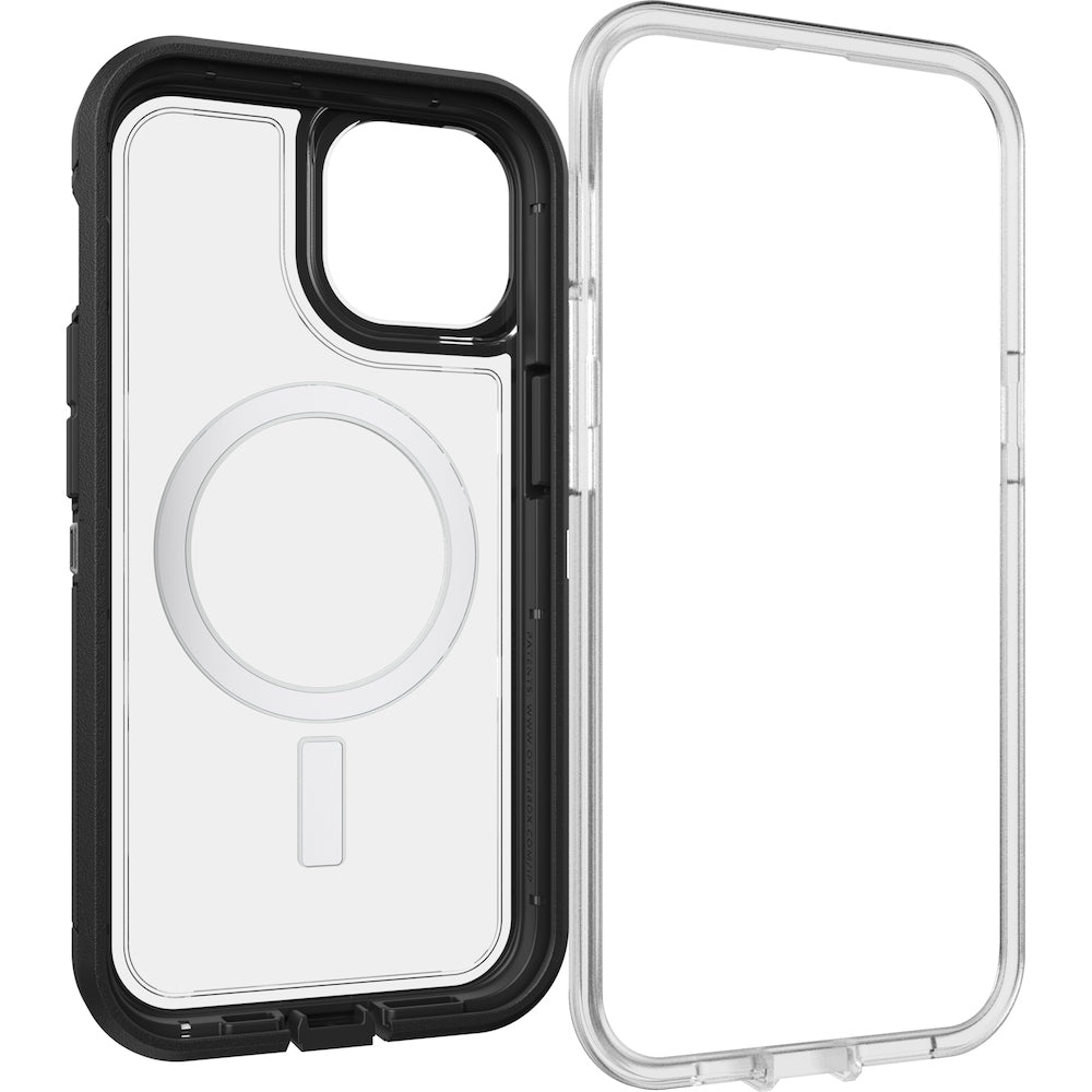 Otterbox Defender XT Clear MagSafe Case For iPhone 13 (6.1")/iPhone 14 (6.1") - Black Crystal