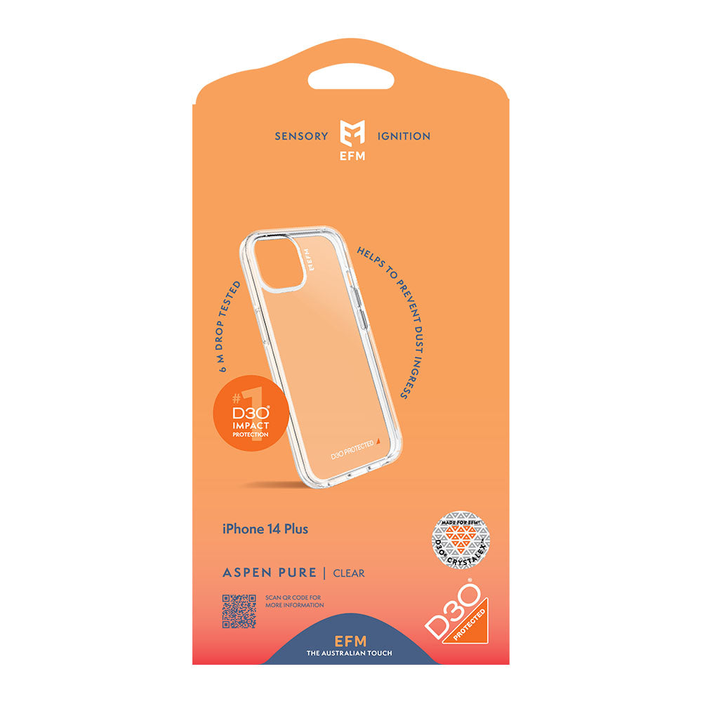 EFM Aspen Pure Case Armour with D3O Crystalex For iPhone 14 Plus (6.7")