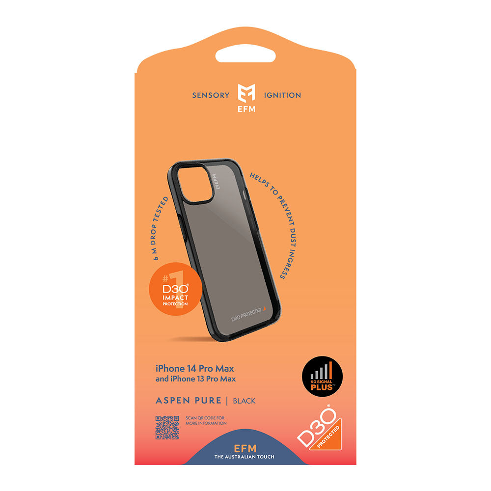 EFM Aspen Pure Case Armour with D3O Signal Plus For iPhone 13 Pro Max (6.7")/iPhone 14 Pro Max (6.7")