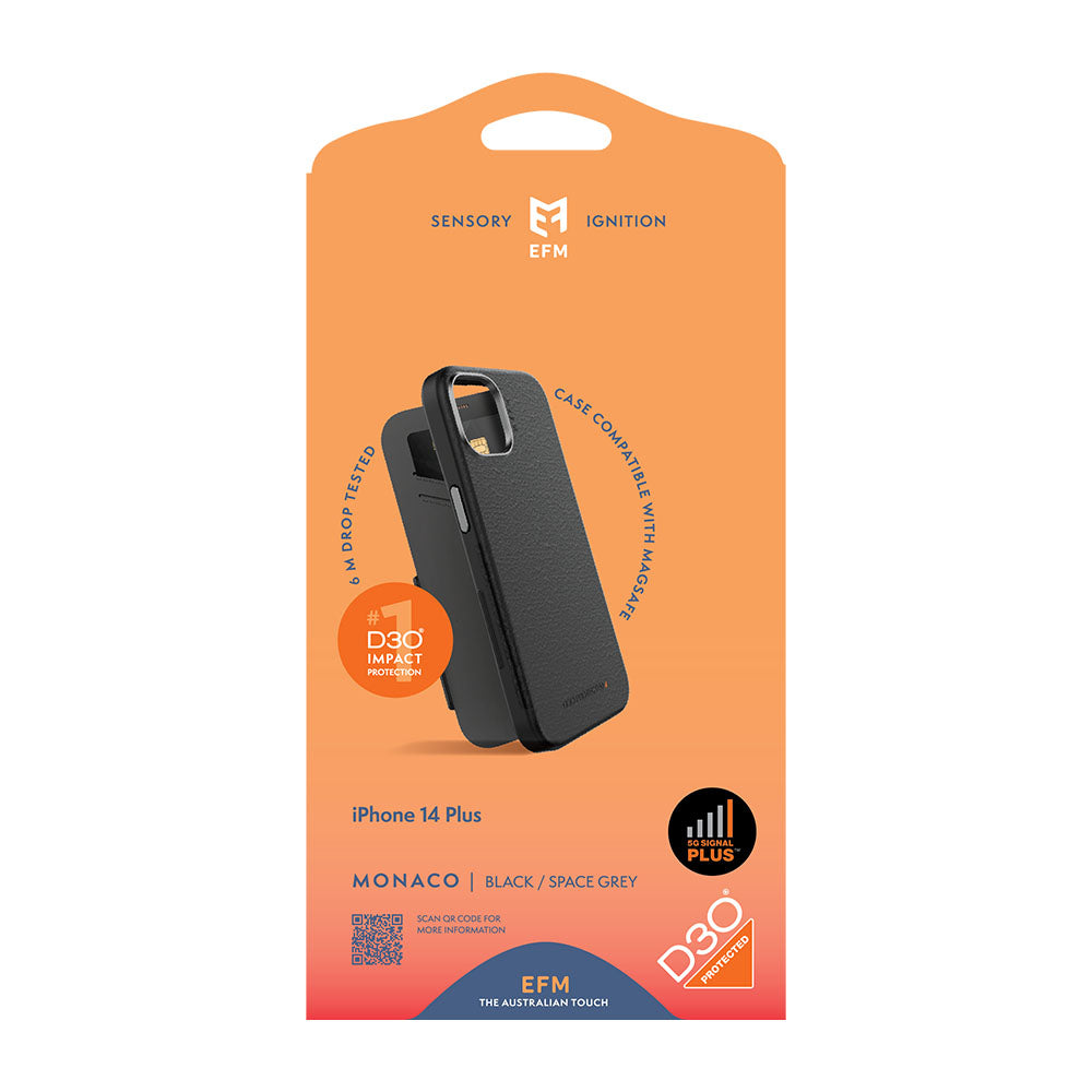 EFM Monaco Case Armour with ELeather and D3O 5G Signal Plus Technology For iPhone 14 Plus (6.7")