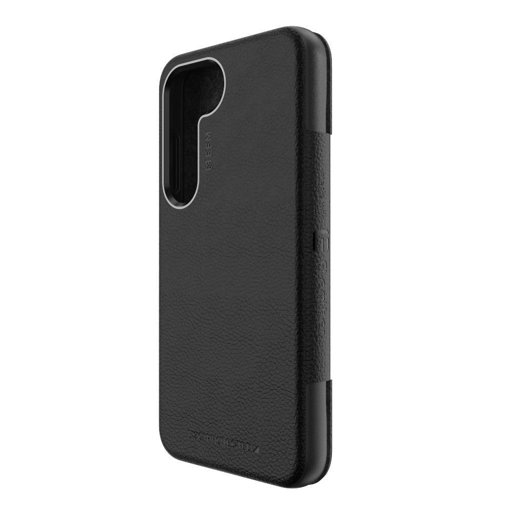 EFM Monaco Case Armour with ELeather and D3O 5G Signal Plus Technology For Samsung Galaxy S23 -  Black/Space Grey