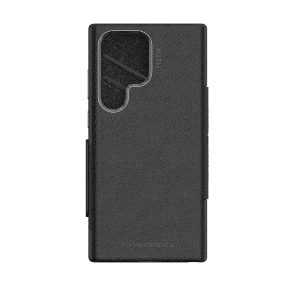 EFM Monaco Case Armour with ELeather and D3O 5G Signal Plus Technology For Samsung Galaxy S23 Ultra - Black/Space Grey