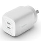 Belkin BOOST UP Dual USB-C Wall Charger GaN Technology 65W with PPS