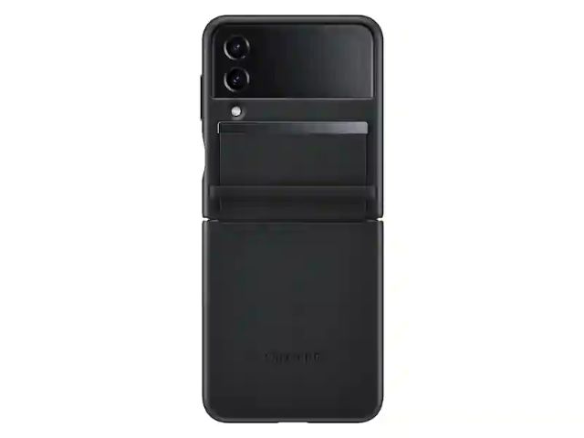 Samsung Flip 4 - Flap Leather Cover - Black