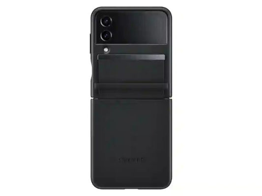Samsung Flip 4 - Flap Leather Cover - Black