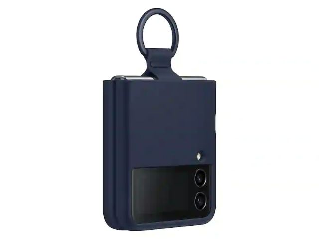 Samsung Flip 4 - Silicone Cover w/Ring - Navy